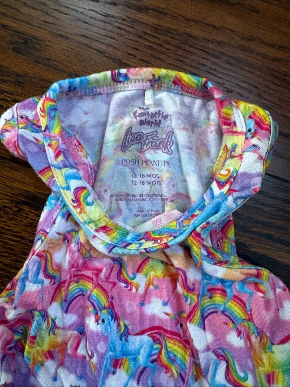 Posh peanut Lisa Frank markie Unicorn Tulle bodysuit 12-18 months